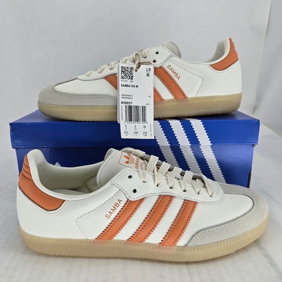 adidas Shoes - Adidas Samba OG W Off White Dusty Orange Gum IH9057 Womens 6.5 New
